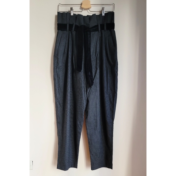 Zara Paperbag Striped Trousers - Picture 2 of 6